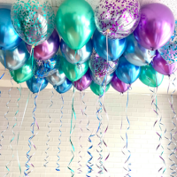 Конфетти тифани/фиолет/синий, хром тифани/фиолет/синий/серебро - 15шт